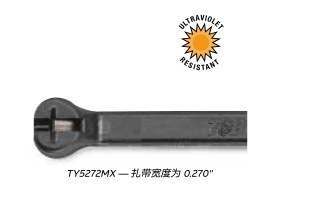Ty-Rap® 6.6尼龙电缆扎带——耐候、黑色